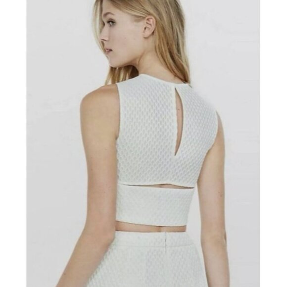 Express Womens Black Honeycomb Geometric Mod Mini Skirt Set w/ Sleeveless Blouse - Picture 8 of 8